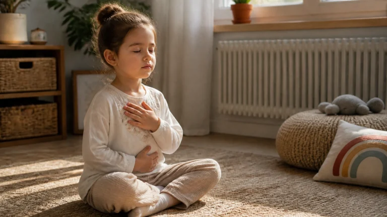 Little girl meditating